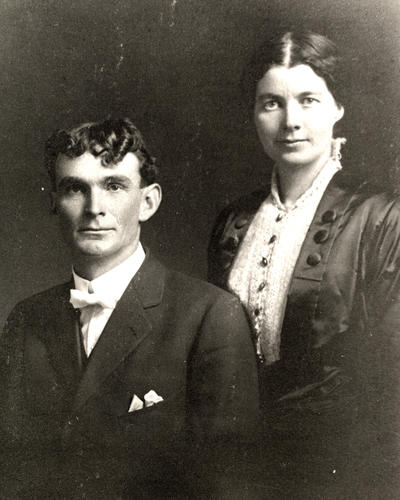 Wedding day portrait of Hugh and (Annie) Mabel Donnelly