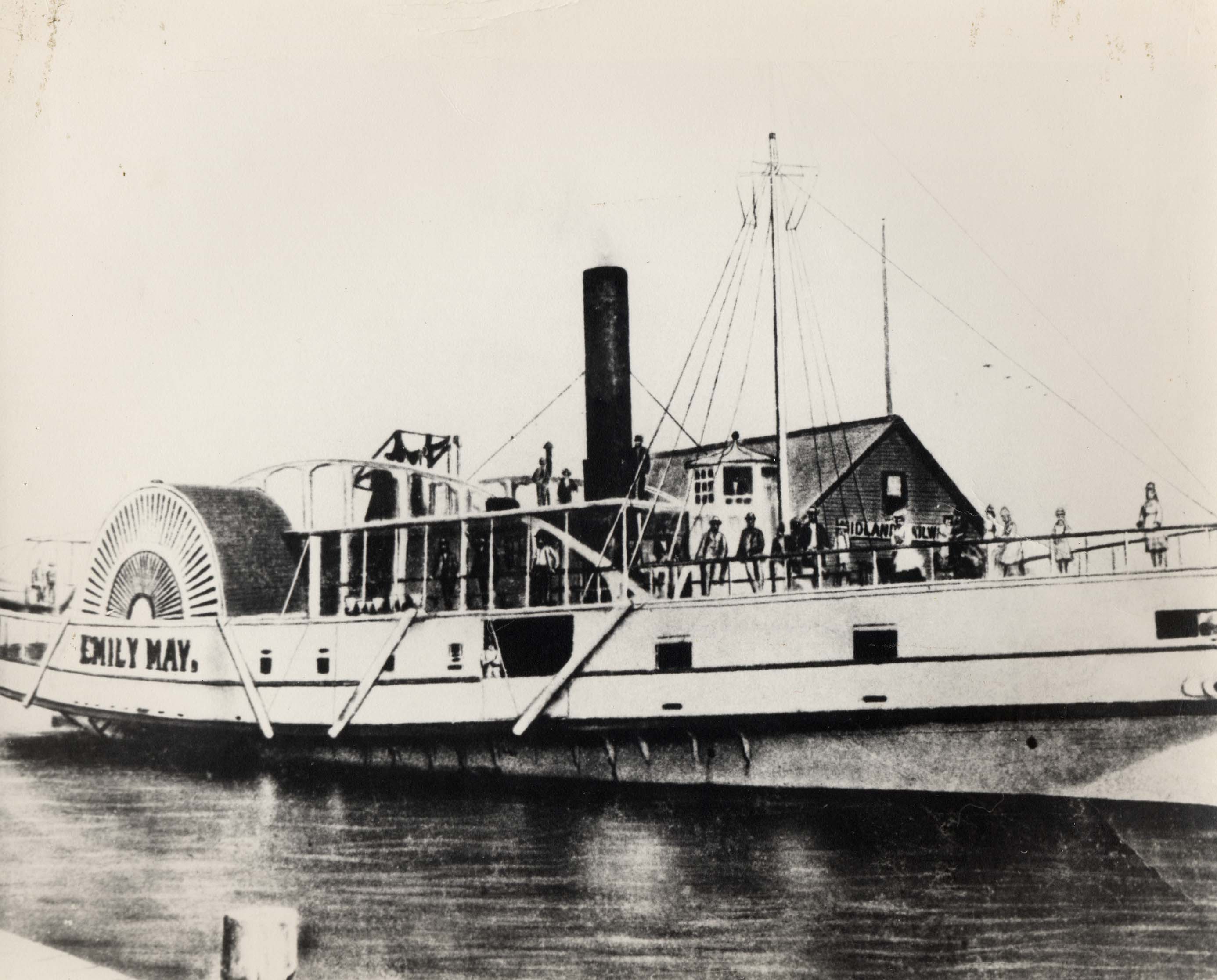 black and white steam ship 1861