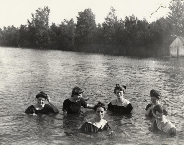 women swimming
