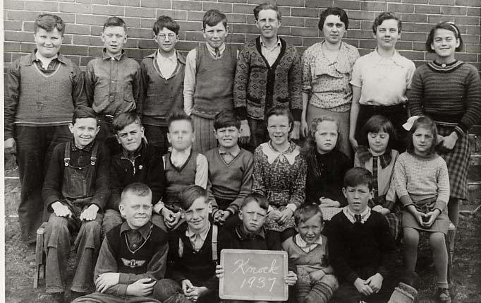 black and white class photo from 1937