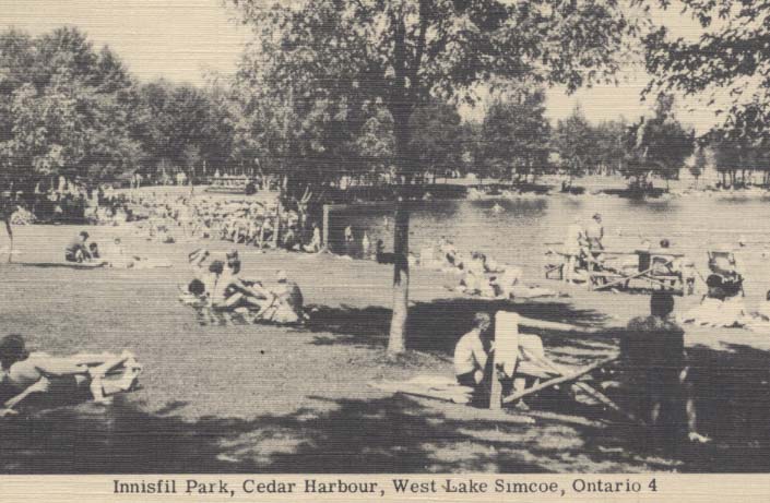 crowds of people at beach circa 1950