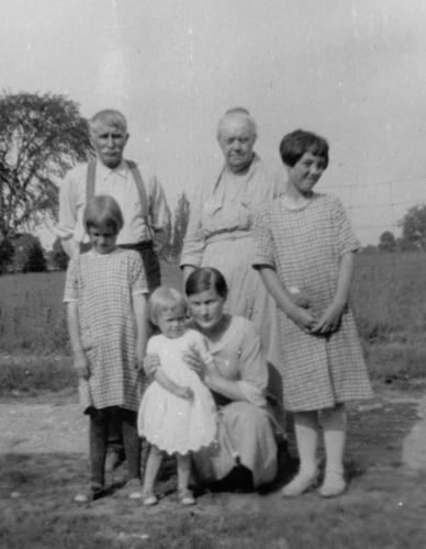 black and white family photo